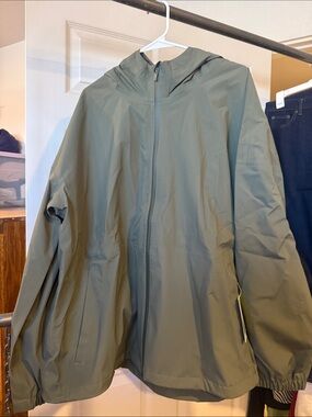 all in motion Olive Green Hooded Rain Jacket